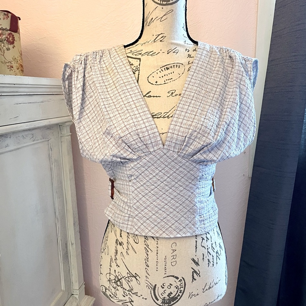 Free People Gingham Top